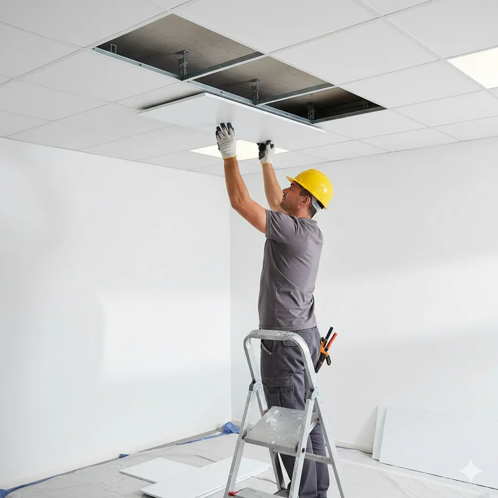 نصب سقف کاذب پی وی سی با سپری GST