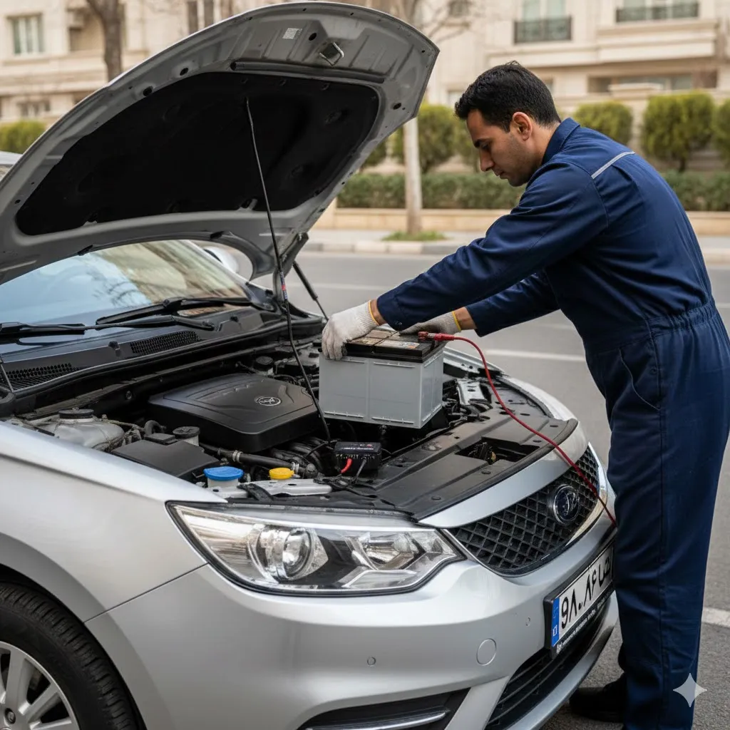 خدمات تعویض باتری خودرو تارا در تهران سعادت آباد