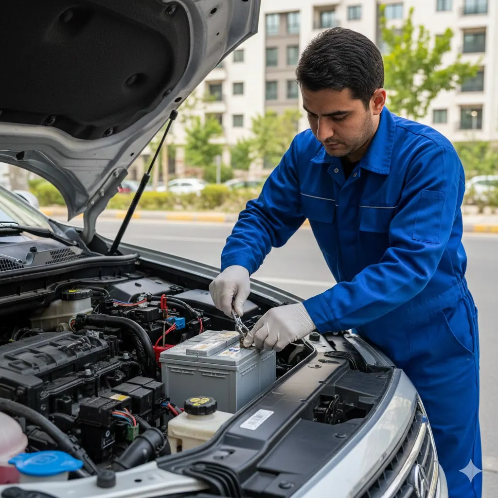 خدمات تعویض باتری خودرو تارا در تهران شهرک غرب
