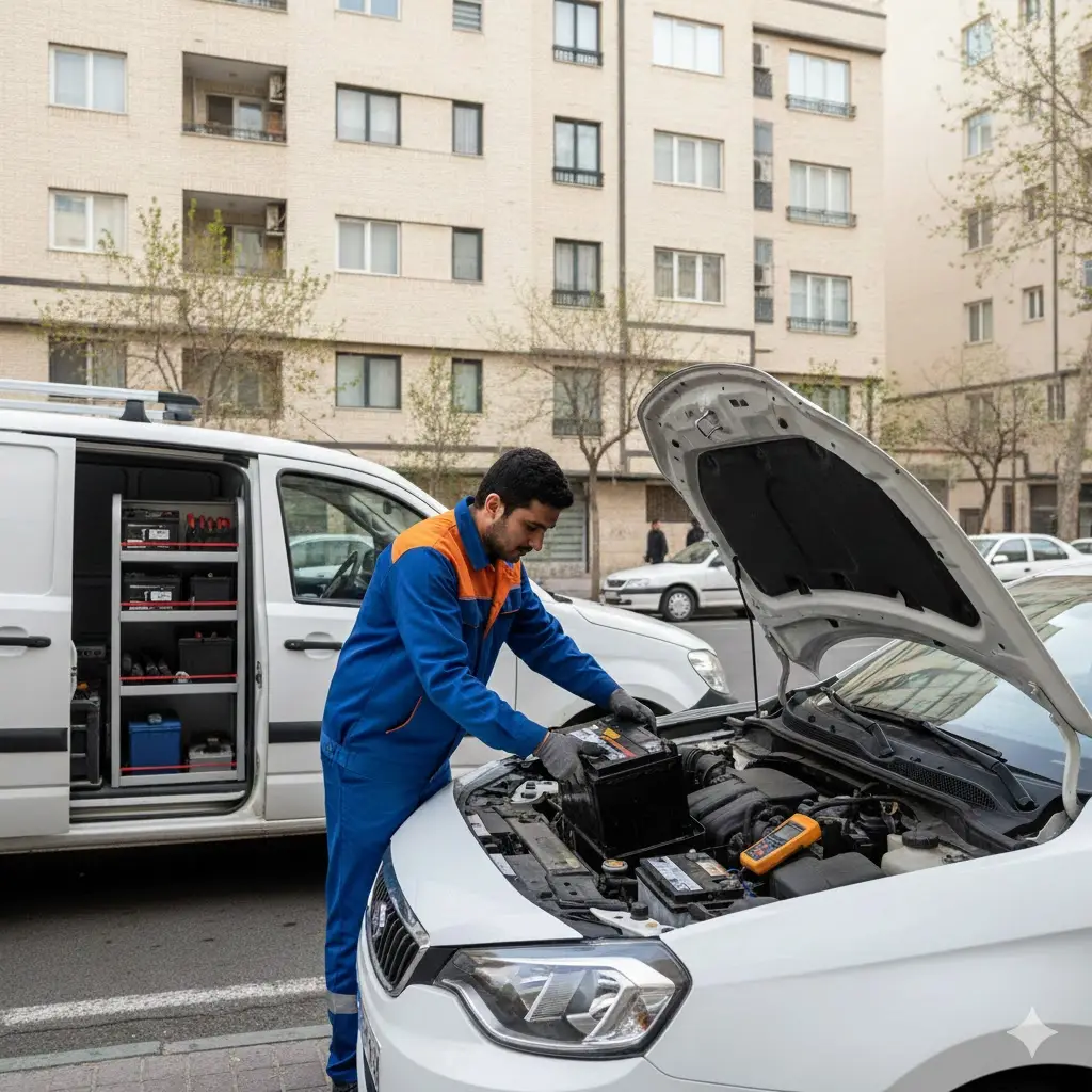 خدمات تعویض باتری خودرو تارا در تهران مرزداران