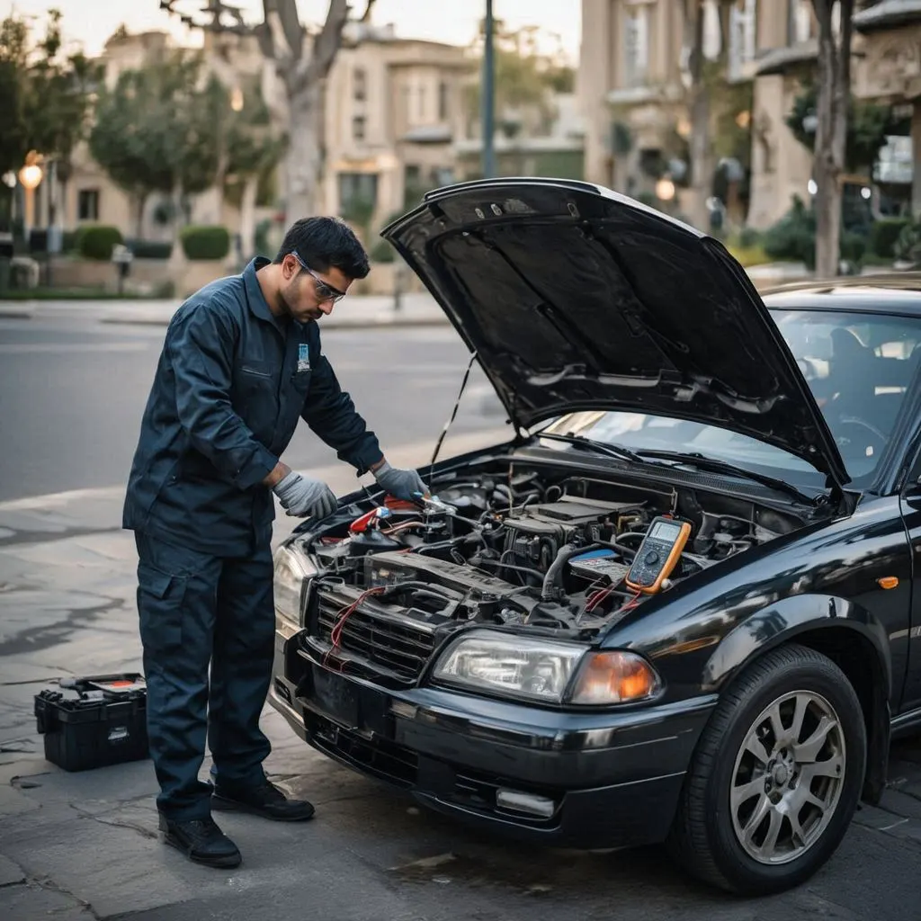 خدمات تعویض باتری خودرو تارا در تهران کامرانیه