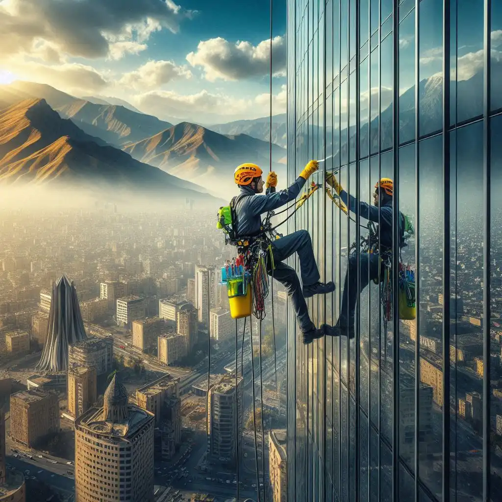 خدمات نماشویی شیشه با راپل در همدان