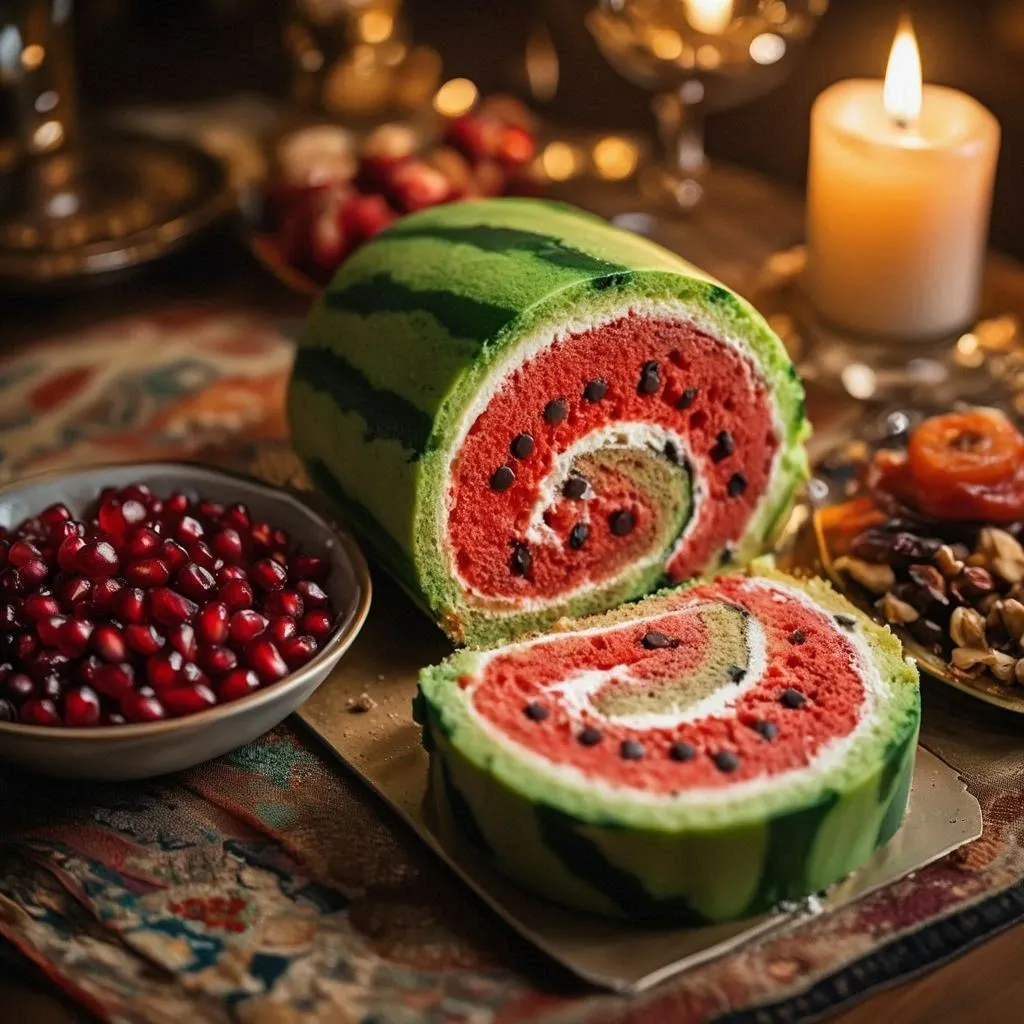 خرید و فروش شیرینی رولت هندوانه ای مناسب شب یلدا