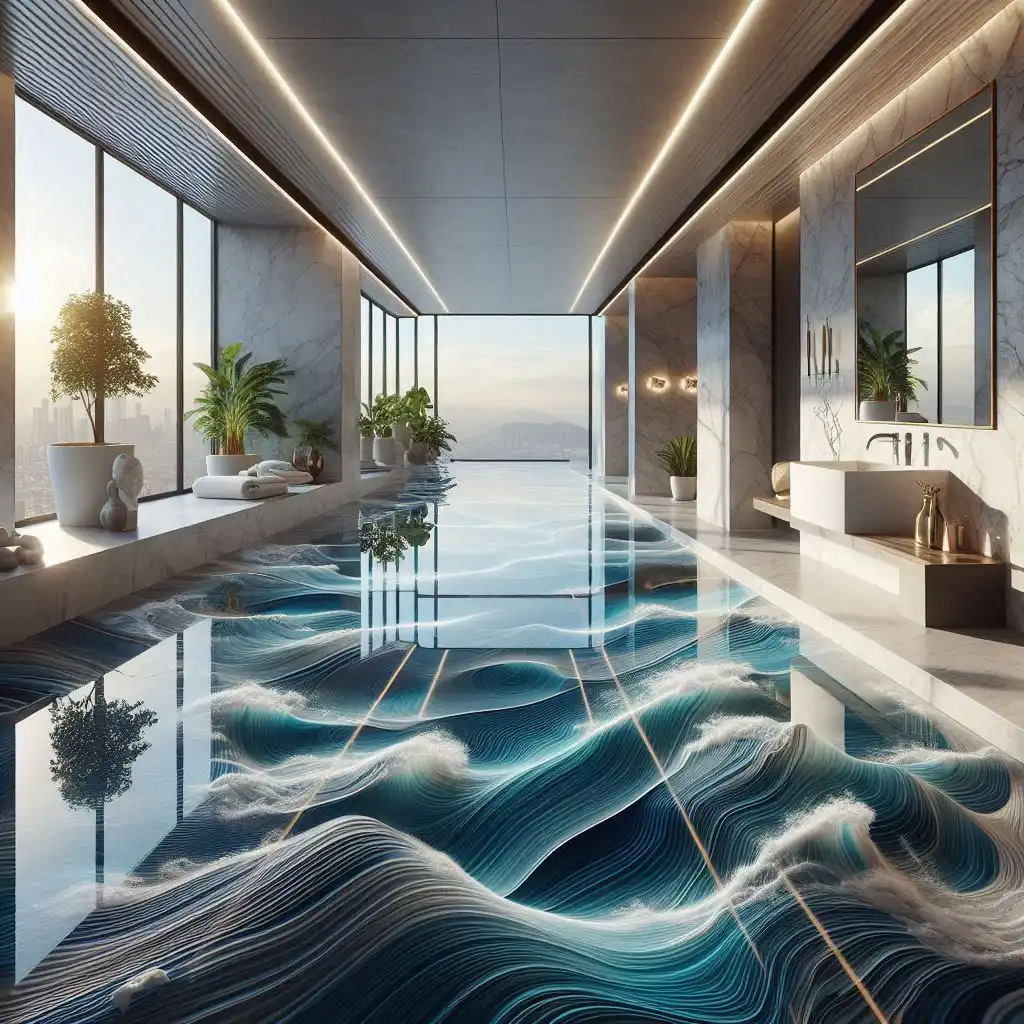 خرید و فروش کفپوش سه بعدی اپوکسی حمام در تهران