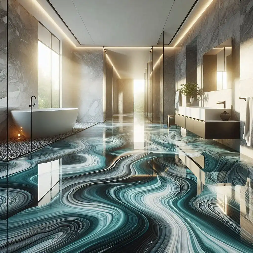 خرید و فروش کفپوش سه بعدی اپوکسی حمام در کرج