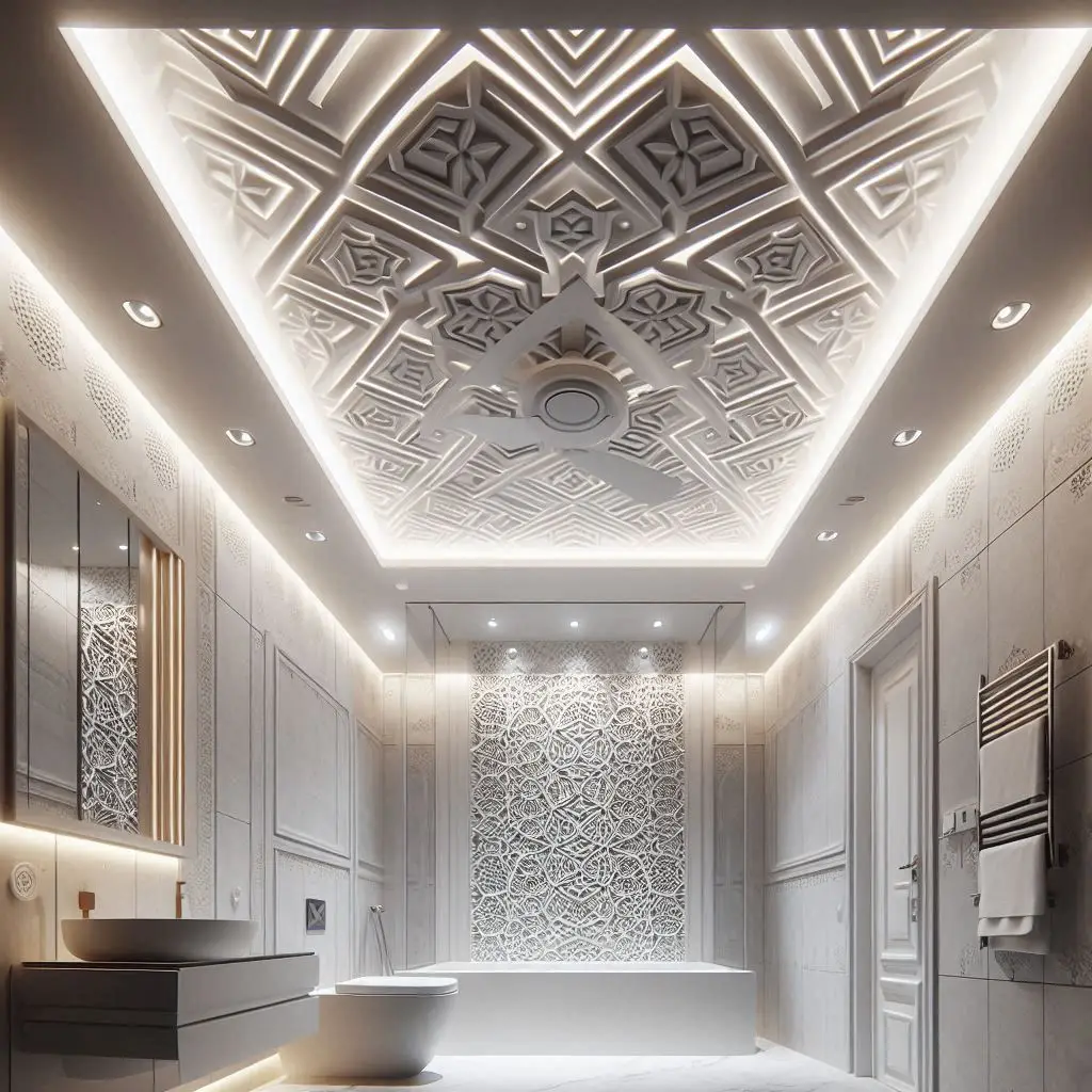 سقف کاذب سرویس بهداشتی طرح دار در بندرعباس