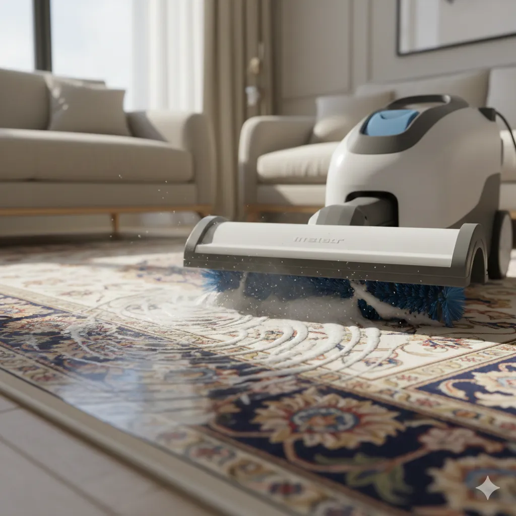 شستشوی فرش ابریشم مصنوعی در منزل با دستگاه