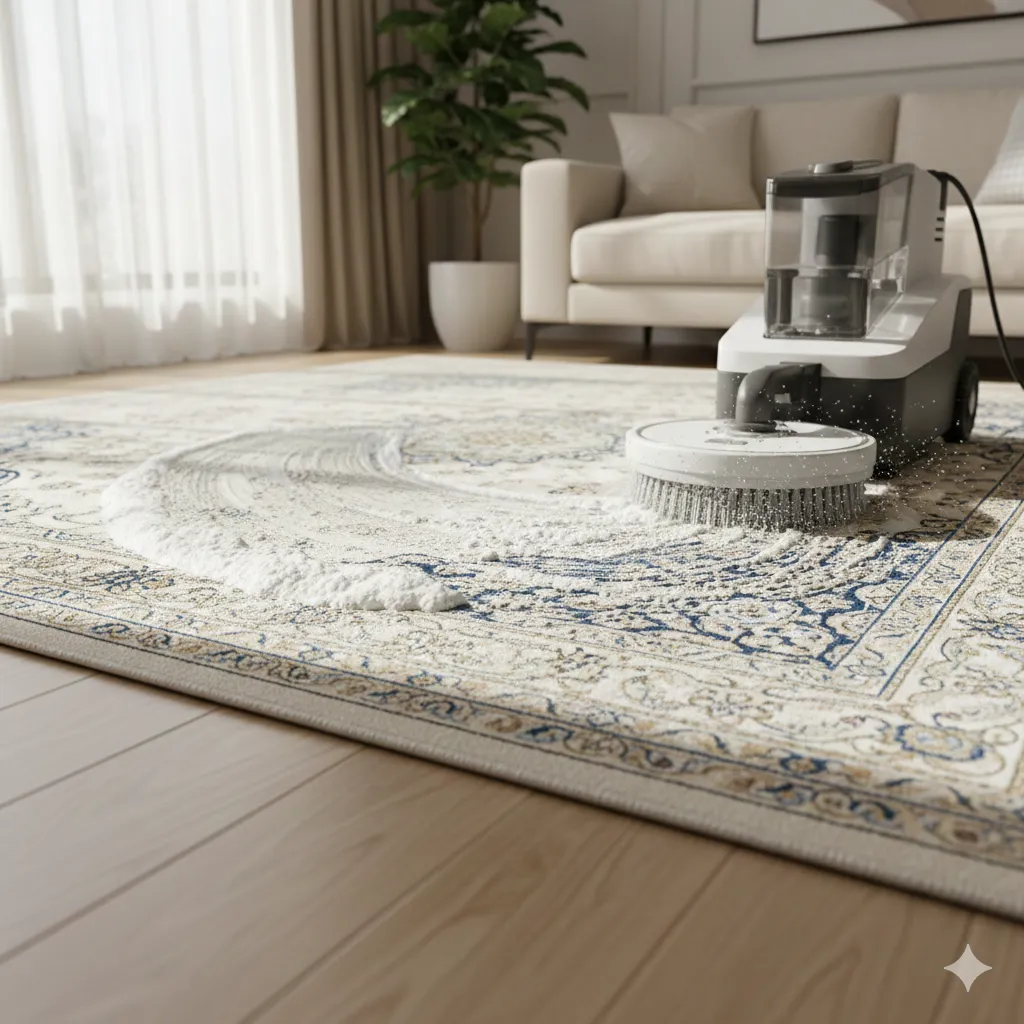 شستشوی فرش ابریشم مصنوعی در منزل با دستگاه