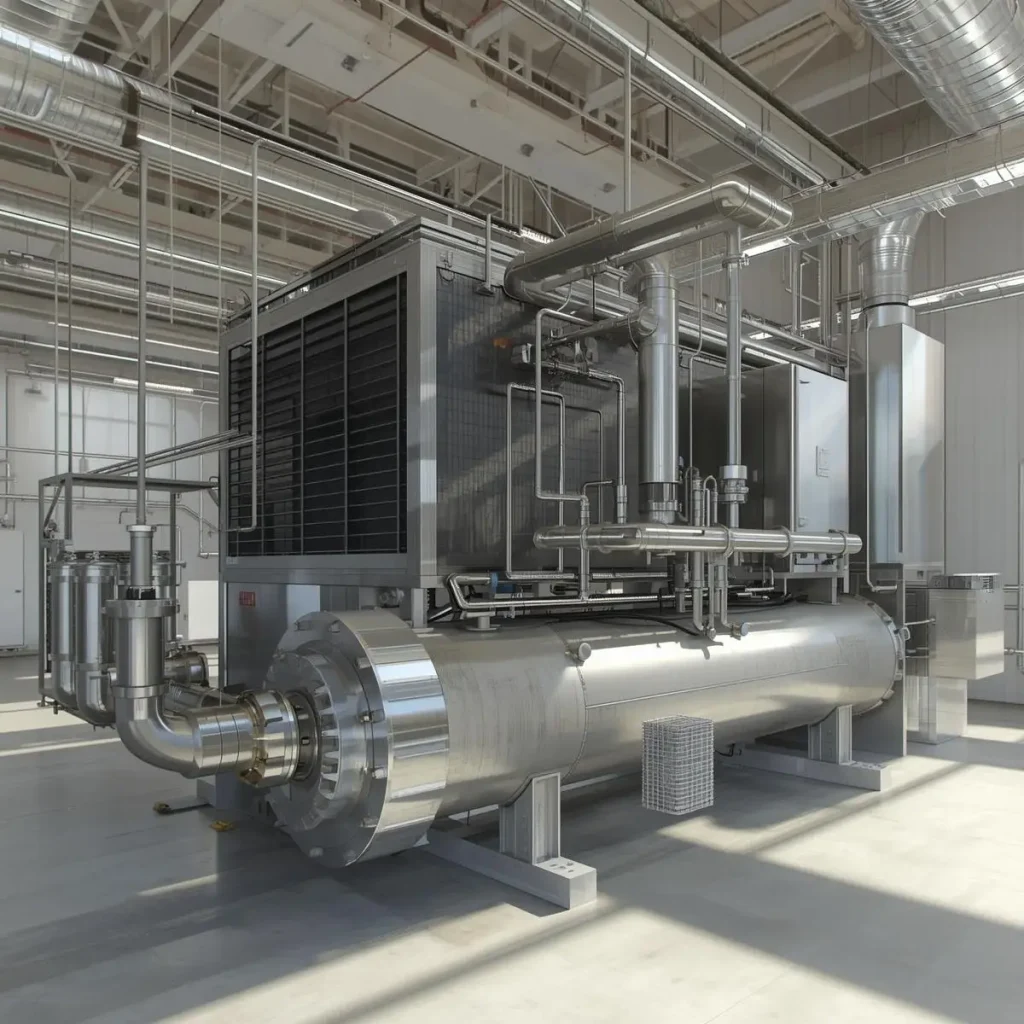 فروش و نصب چیلر صنعتی تراکمی ۱۰۰ تن در ساوه