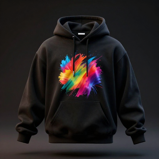 چاپ دلخواه روی هودی مشکی در شیراز