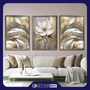 بهترین قیمت تابلو آتریسا طرح گل مدرن مدل AT339 مجموعه سه عددی ارسال سراسر ایران