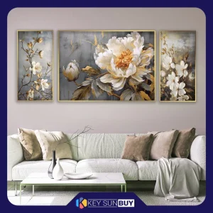 بهترین قیمت تابلو آتریسا طرح گل مدرن مدل AT344 مجموعه سه عددی ارسال سراسر ایران