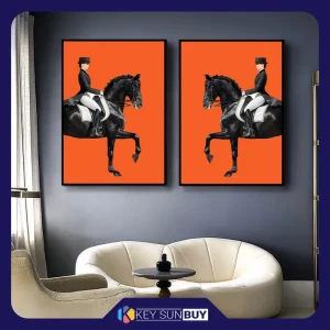 بهترین قیمت تابلو مدل دکوراتیو مدرن طرح دو اسب مجموعه دو عددی ارسال سراسر ایران