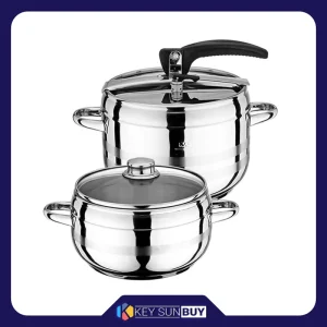 بهترین قیمت زودپز دوقلو مانهیم مدل PRCTIC گنجایش 7 و 3.5 لیتر ارسال سراسر ایران