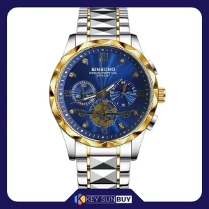 بهترین قیمت ساعت مچی عقربه ای کوارتز مردانه بین باند مدل سه موتور فعال کورنوگراف نگینی کد 005 ارسل سراسر ایران