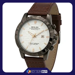 بهترین قیمت ساعت مچی عقربه ای کوارتز مردانه مدل اسپرت لوکس دیت جاست بند چرم کد R2 ارسال سراسر ایران