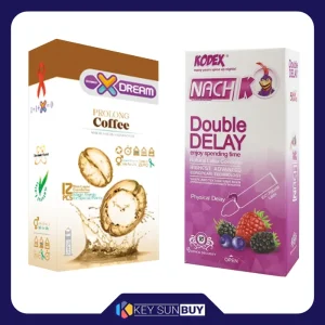 بهترین قیمت کاندوم ایکس دریم مدل Coffee بسته 12 عددی به همراه کاندوم تاخیری کدکس مدل Double Delay بسته 10 عددی ارسال سراسر ایران