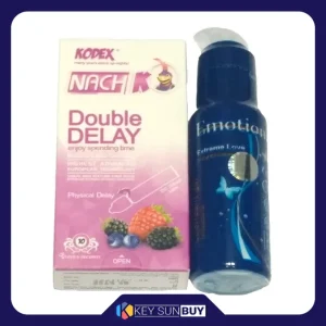 بهترین قیمت کاندوم کدکس مدل Double Delay بسته 12 عددی به همراه ژل ایموشن مدل Extreme Love ارسال سراسر ایران