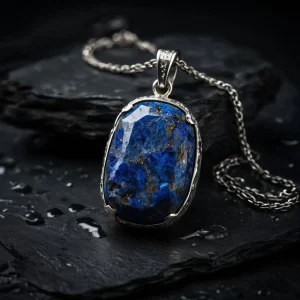 قیمت و خرید گردنبند مردانه با سنگ ماه تولد