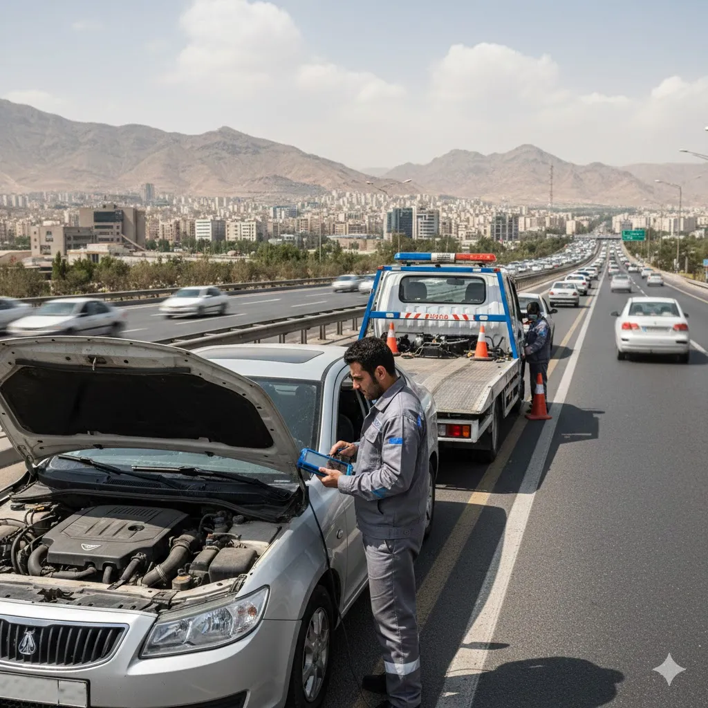 امداد سیار ایران خودرو در جنوب تهران