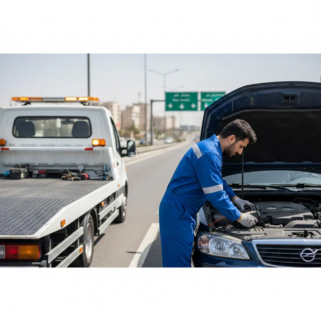 امداد سیار ایران خودرو در شرق تهران