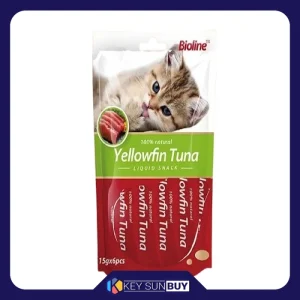 بهترین قیمت بستنی گربه بایولاین مدل طعم ماهی تن وزن 15 گرم بسته 6 عددی ارسال سراسر ایران