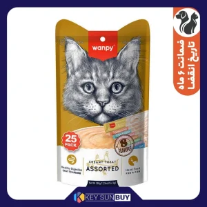 بهترین قیمت بستنی گربه ونپی مدل 8 طعم وزن 350 گرم بسته 25 عددی ارسال سراسر ایران