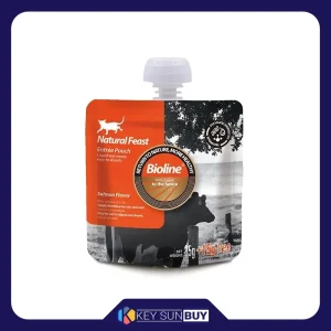 بهترین قیمت تشویقی پودینگ مکمل غذایی گربه بایولاین مدل طعم ماهی سالمون 85 گرم ارسال سراسر ایران