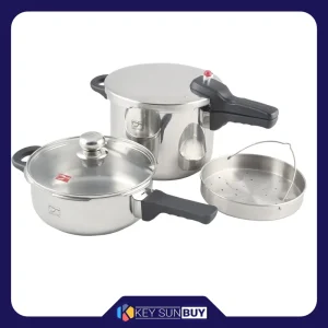 بهترین قیمت زودپز دوقلو پارس استیل مدل کف سه لایه گنجایش 6 و 3 ليتر ارسال سراسر ایران