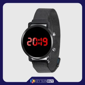 بهترین قیمت ساعت مچی 40 میلی‌متری دیجیتال مدل هوشمند بدنه استیل و بند به رنگ مشکی ارسال سراسر ایران