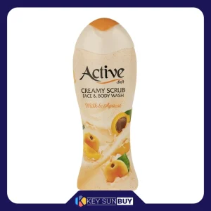 بهترین قیمت شامپو صورت و بدن کرمی اسکراب اکتیو با رایحه زردالو 400 گرم ارسال سراسر ایران