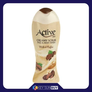 بهترین قیمت شامپو صورت و بدن کرمی اسکراب اکتیو با رایحه قهوه وزن 400 گرم ارسال سراسر ایران