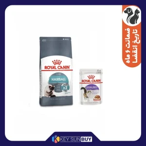 بهترین قیمت غذای خشک گربه رویال کنین مدل Hairball وزن 2 کیلوگرم به همراه پوچ استریلازد ارسال سراسر ایران