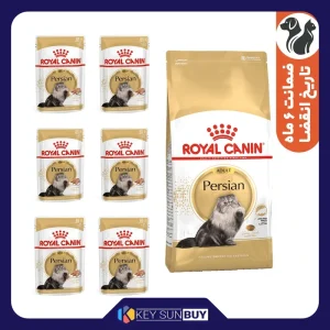 بهترین قیمت غذای خشک گربه رویال کنین مدل پرشین ادالت وزن 2500 گرم مجموعه 7 عددی به همراه پوچ گربه ارسال سراسر ایران