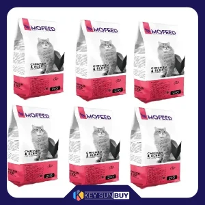 بهترین قیمت غذای خشک گربه مفید مدل Chiken Beef DG وزن 2000 گرم بسته 6 عددی ارسال سراسر ایران