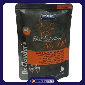 بهترین قیمت غذای پوچ گربه دکتر کلادرز مدل Best selection adult No.9 وزن 85 گرم ارسال سراسر ایران