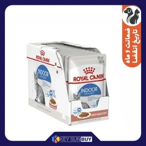 بهترین قیمت غذای پوچ گربه رویال کنین مدل Indoor Sterilised Gravy وزن 85 گرم بسته 12 عددی ارسال سراسر ایران