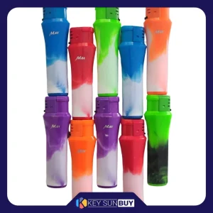 بهترین قیمت فندک مکس کمرباریک مدل المنتی بسته 10 عددی ارسال سراسر ایران