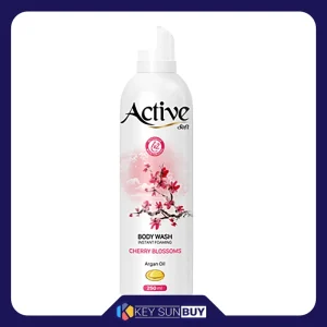 بهترین قیمت فوم شستشو بدن اکتیو مدل حاوی روغن آرگان و رايحه شکوفه های گيلاس حجم 250 ميلی ليتر ارسال سراسر ایران