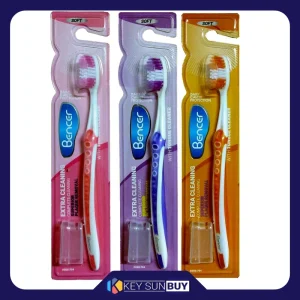 بهترین قیمت مسواک بنسر مدل EXTRA CLEANING با برس نرم بسته 3 عددی ارسال سراسر ایران