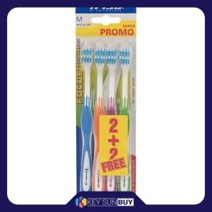 بهترین قیمت مسواک تریزا سری Super Promo مدل Focus Pro Clean با برس متوسط بسته 4 عددی ارسال سراسر ایران