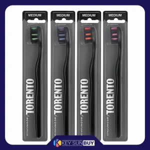 بهترین قیمت مسواک تورنتو مدل ذغالی با برس متوسط بسته 4 عددی ارسال سراسر ایران