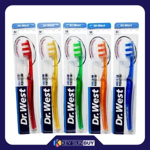 بهترین قیمت مسواک دكتر وست با برس متوسط کد 01 بسته 5 عددي ارسال سراسر ایران