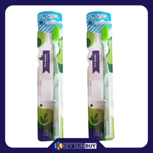 بهترین قیمت مسواک سبز دن تک مدل pro Green با برس نرم مجموعه دو عددی ارسال سراسر ایران
