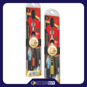 بهترین قیمت مسواک کانفیدنت مدل Golden Charcoal با برس نرم مجموعه 2 عددی ارسال سراسر ایران