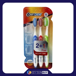 بهترین قیمت مسواک کانفیدنت مدل Promo Pearl با برس متوسط بسته 3 عددی ارسال سراسر ایران