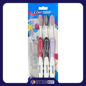 بهترین قیمت مسواک کانفیدنت مدل Promo Pearl با برس نرم بسته 3 عددی ارسال سراسر ایران