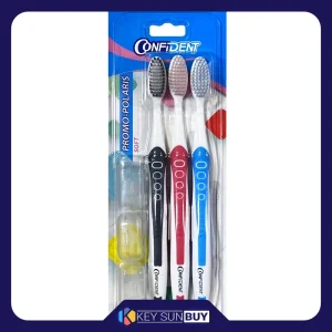 بهترین قیمت مسواک کانفیدنت مدل Promo Polaris با برس نرم بسته 3 عددی ارسال سراسر ایران