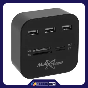 بهترین قیمت هاب 3 پورت usb و رم ریدر مکس تاچ مدل MXHC836 ارسال سراسر ایران