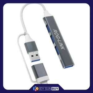 بهترین قیمت هاب 4 پورت USB 3.0 راگ لینک مدل 2in1-UC ارسال سراسر ایران